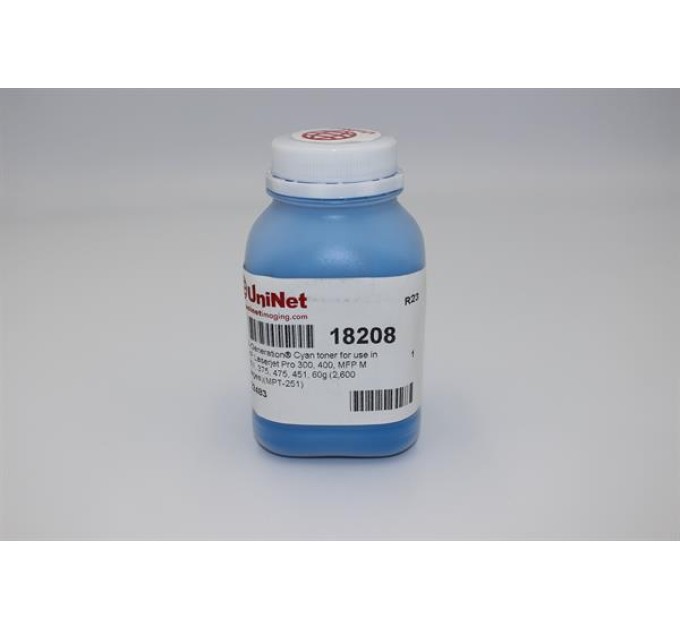 Тонер UniNet HP LJ Pro 300/400, Cyan, 60г/банка, 18208