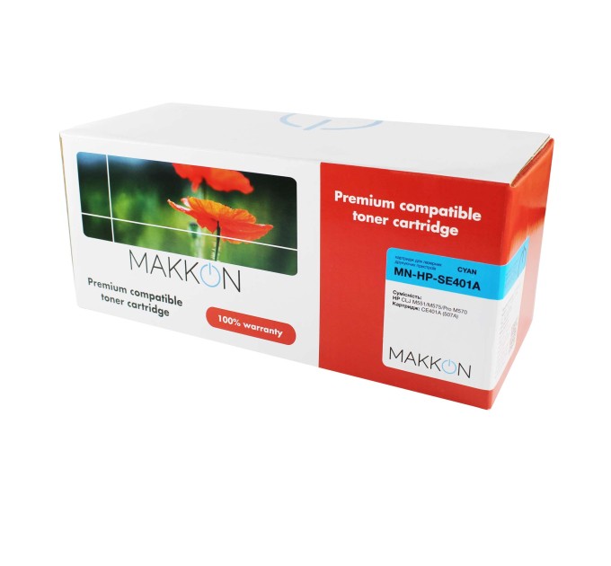 картридж MAKKON сумісний аналог HP CE401A (507A) cyan
