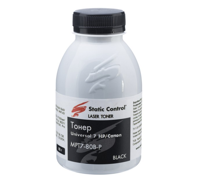 тонер універсальний MPT7 HP/Canon 80г (фасований) Static Control