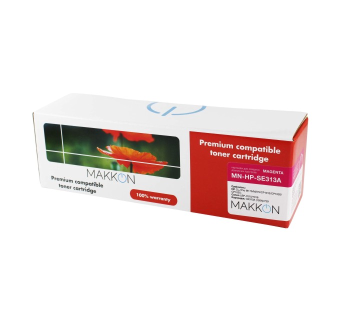 картридж MAKKON сумісний аналог HP СE313A (126A), Canon 729 magenta