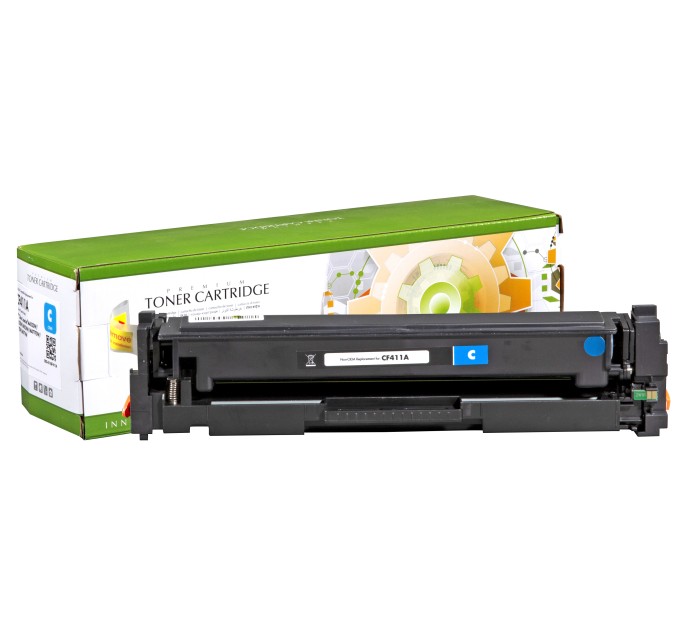 картридж Static Control сумісний аналог HP CF411A (410A), Canon 046 cyan