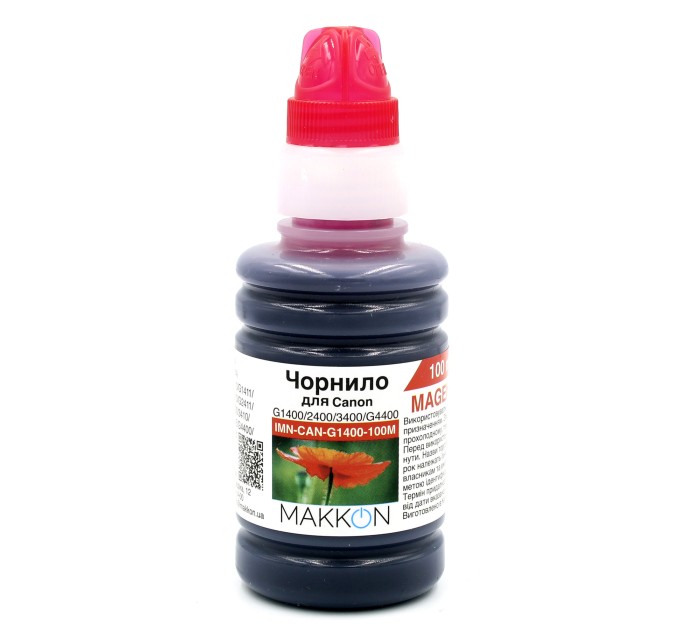 чорнило для Canon G1400/G2400/G3400/G4400 (0665C001) (GI-490) 100 мл Makkon magenta
