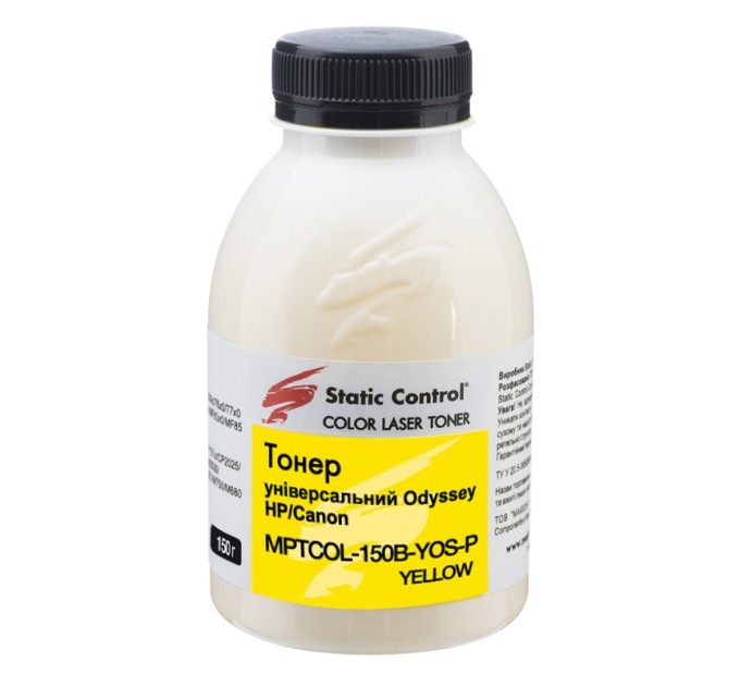 тонер універсальний Odyssey HP/Canon 150г yellow (фасований) Static Control