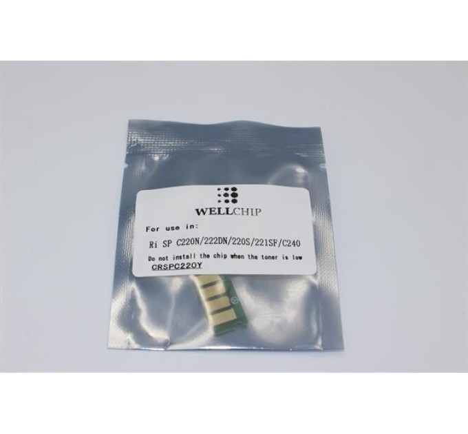Чіп картриджа WellChip Ricoh SP C220, Yellow, CRSPC220Y