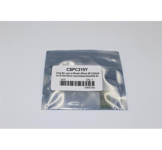 Чіп картриджа WellChip Ricoh SP C231, Yellow, CSPC310Y