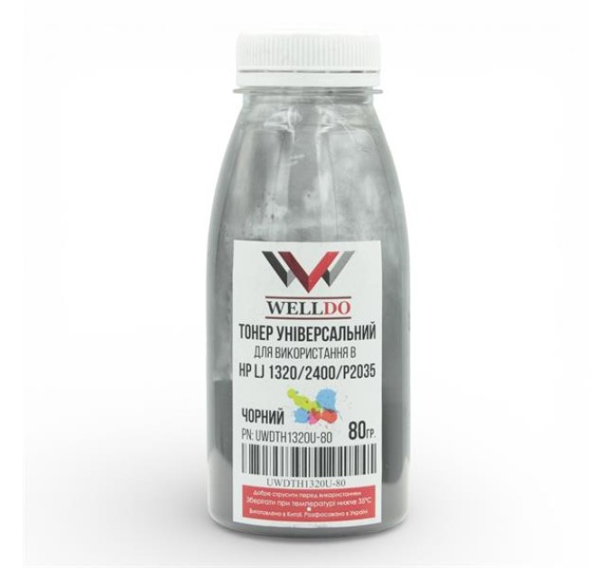 Тонер WELLDO HP LJ 1320, 80г/банка, UWDTH1320U-80