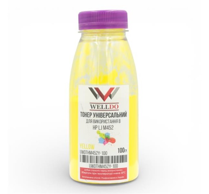 Тонер WELLDO HP LJ M452, 100г/банка, Yellow, UWDTHM452Y-100