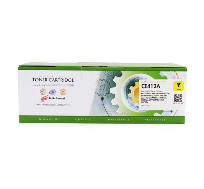 Картридж Static Control відновлений HP CE412A (305A) жовтий