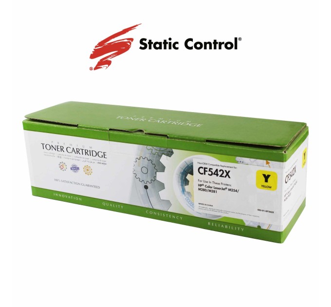 картридж Static Control совместимый аналог HP CF542X (203X) yellow
