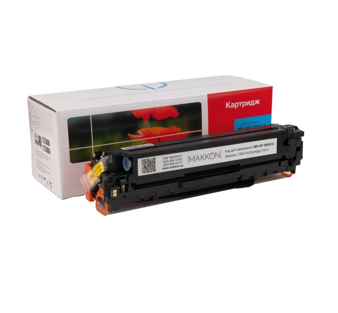 картридж MAKKON сумісний аналог HP CB541A (125A), Canon 716 синій