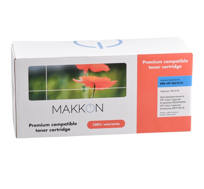 картридж MAKKON HP W2121A (212A) для CLJ M554/M555/M578 cyan