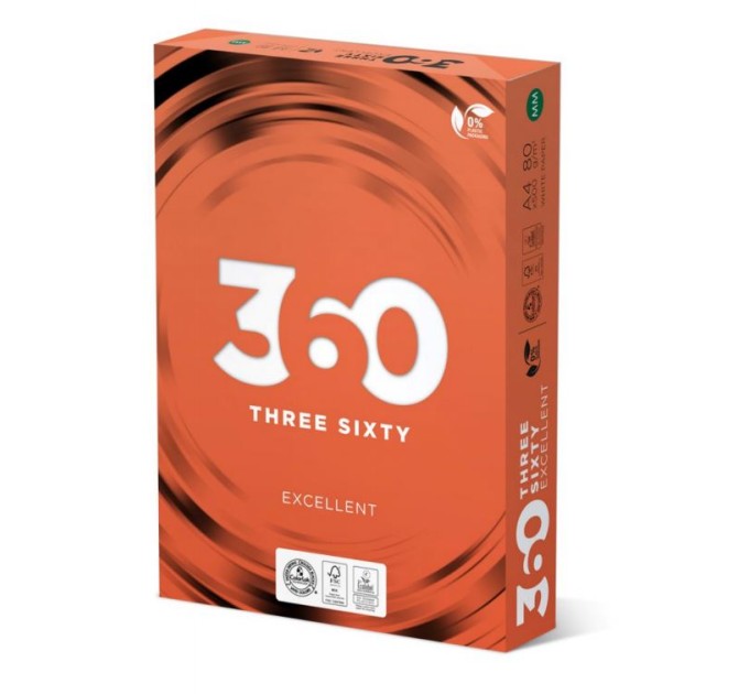 офісний папір 80 г/м2, A4, 500 арк, класc А 360 EXCELLENT
