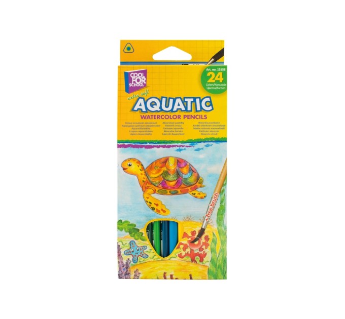 Олівці кольорові акварельні "Aquatic Extra Soft ", 24 кольорів, з пензлем