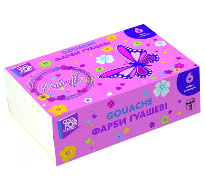Фарба гуашева Butterfly, 6 кольорів