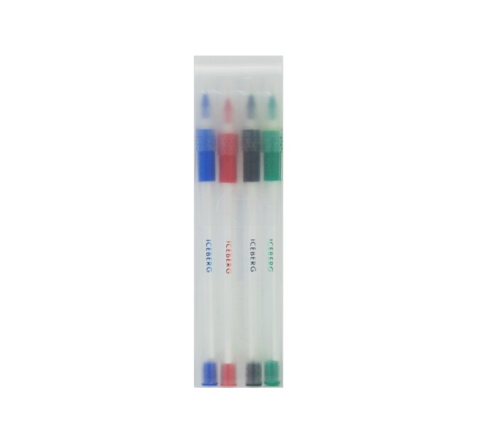 Набір кулькових ручок ECONOMIX ICEBERG 0,7 mm, 4 стандартні кольори чорнил, в блістері
