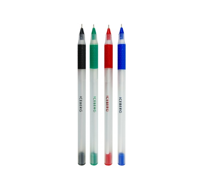 Набір кулькових ручок ECONOMIX ICEBERG 0,7 mm, 4 стандартні кольори чорнил, в блістері