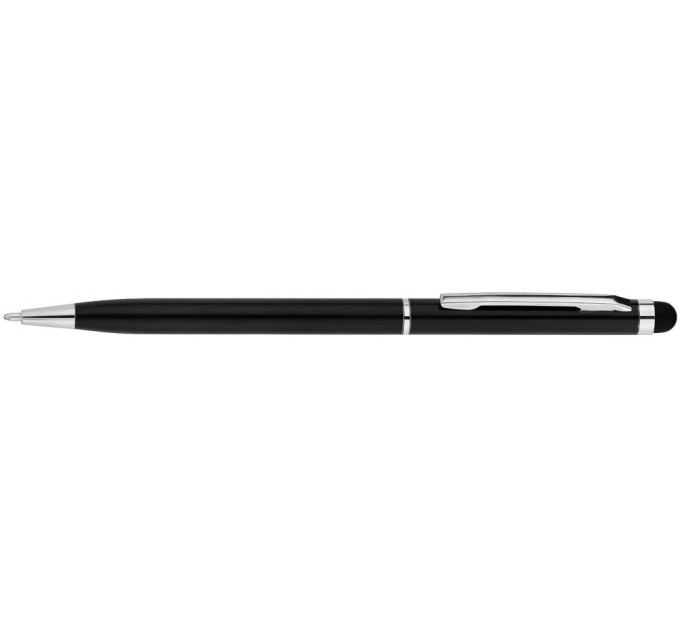 Ручка кулькова металева ECONOMIX STYLUS. Корпус чорний, пише синім