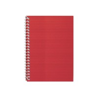 Блокнот А5 Economix, пластикова обкладинка (фактура полоса), бічна спіраль, 48 арк., лінія, червоний
