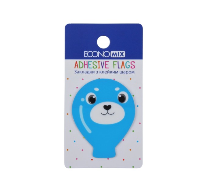 Закладки з клейким шаром 40х50 мм Economix Fun balloons, 20 шт., пластикові