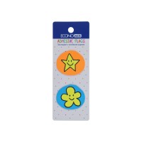 Закладки з клейким шаром 35х40 мм Economix Fun flower and star, 40 шт., пластикові, асорті