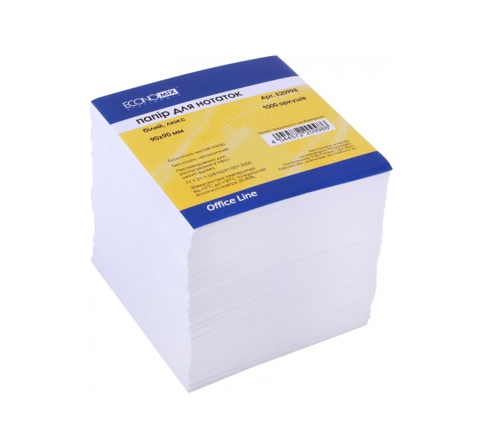 Папір для нотаток Economix, білий, 90х90, 1000 арк. ( E20998 )