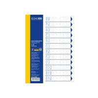 Роздільник аркушів А4 Economix, пластик, 12  розділів, кольоровий