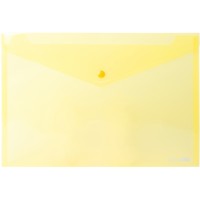 Папка-конверт А4 прозора на кнопці, жовта