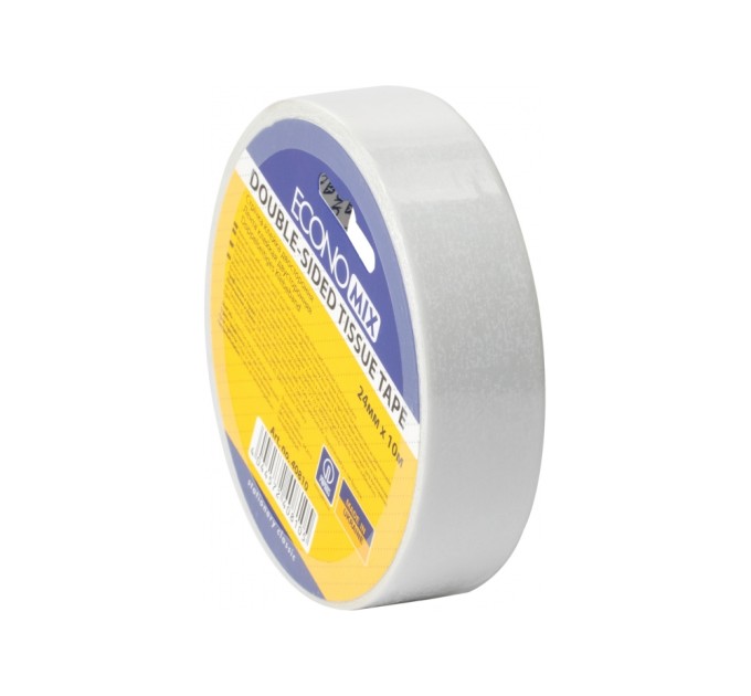 Стрічка клейка двостороння "TISSUE" Economix, 24мм*10м