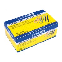 Скріпки круглі Economix; 28 мм / 100 шт, кольорові