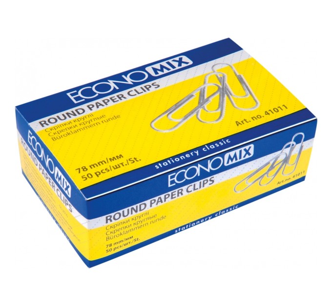 Скріпки круглі Economix; 78 мм / 50 шт