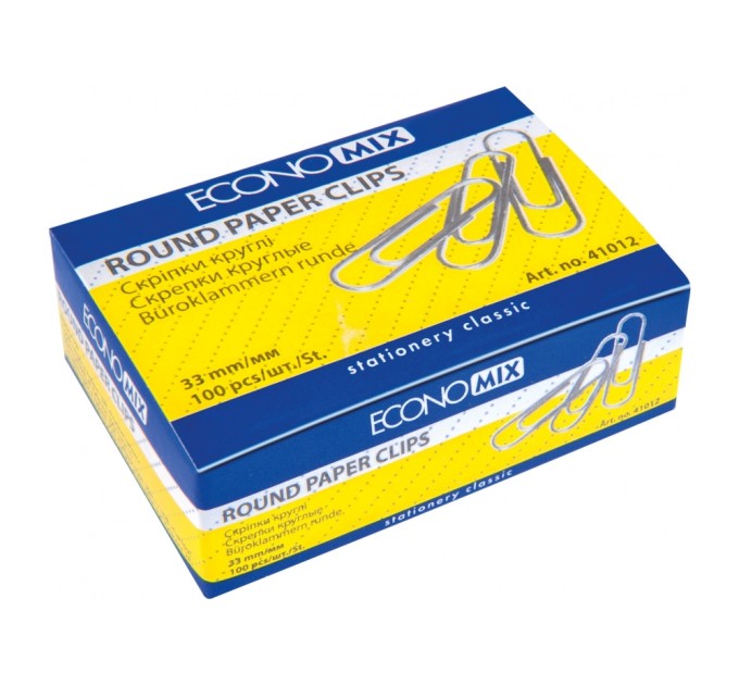 Скріпки круглі Economix; 33 мм / 100 шт