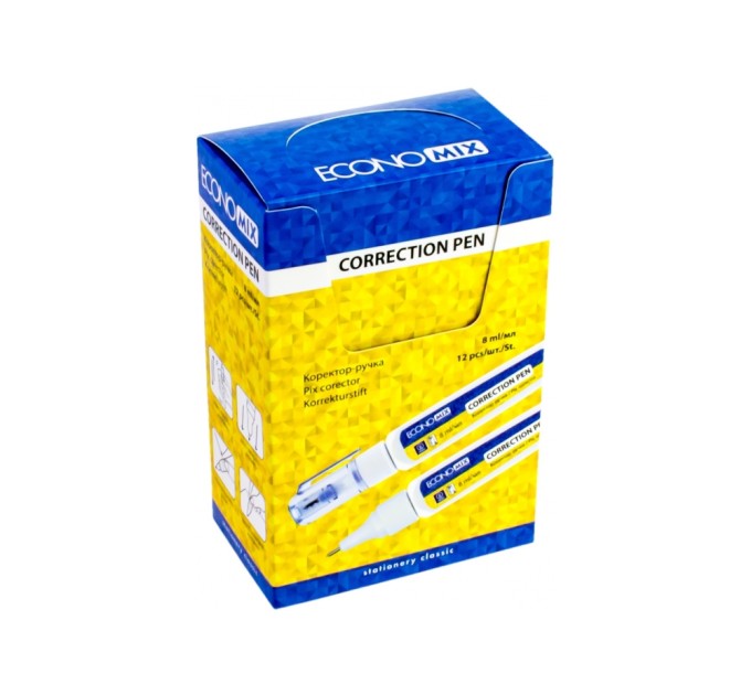 Коректор-ручка Economix, метал. вістря, 8 мл