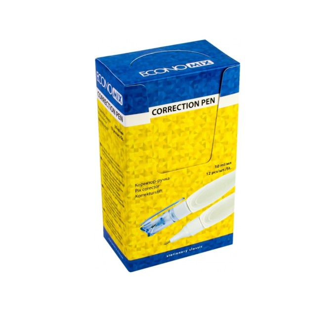 Коректор-ручка ECONOMIX, метал. кінчик, 10 мл