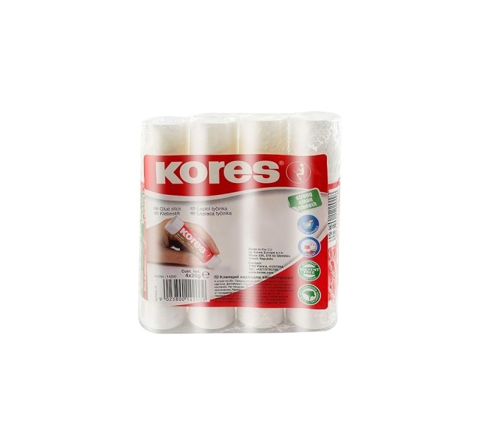 Клей-олівець Kores, основа PVP, 20г, 4 шт. /уп