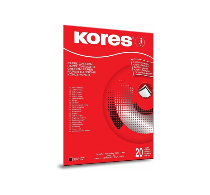 Папір копіювальний А4 TYPO Kores, 20 арк., чорний