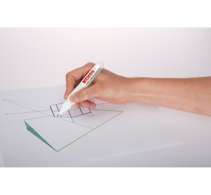 Коректор-ручка Kores Tri Pen, метал. вістря, 10 г