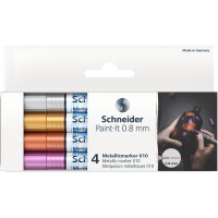 Набір маркерів металік SCHNEIDER PAINT-IT 0,8 мм 4 кольори в картонній упаковці