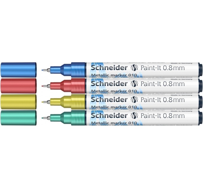 Набір маркерів металік SCHNEIDER PAINT-IT 0,8 мм 4 кольори в картонній упаковці