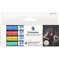 Набір маркерів металік SCHNEIDER PAINT-IT 0,8 мм 4 кольори в картонній упаковці