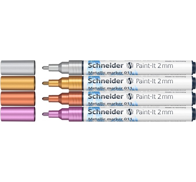 Набір маркерів металік SCHNEIDER PAINT-IT 2,0 мм 4 кольори в картонній упаковці