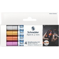 Набір маркерів металік SCHNEIDER PAINT-IT 2,0  мм 4 кольори в картонній упаковці