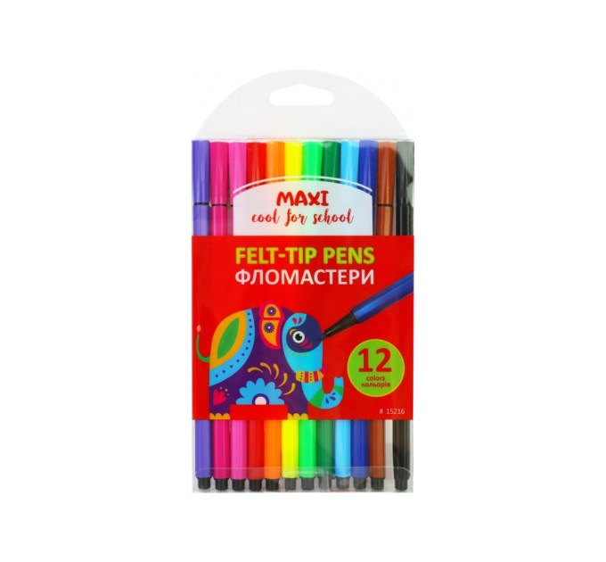 Фломастери шестигранні, 12 кольорів