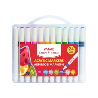 Маркери акрилові, 24 кольори, лінія 2 мм Маркери акрилові, 24 кольори, лінія 2 мм