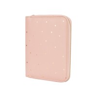 Блокнот з еко-шкіри на блискавці, розмір: 24*20 см, 80 арк., блок - крем. папір, лінія