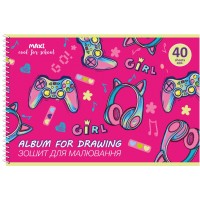 Альбом для малювання на спіралі, 40 аркушів, 100г/м2