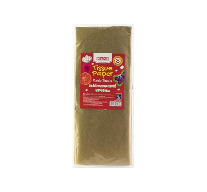 Папір тішью, 20г/м, 5 арк. 50*70 см, золотистий