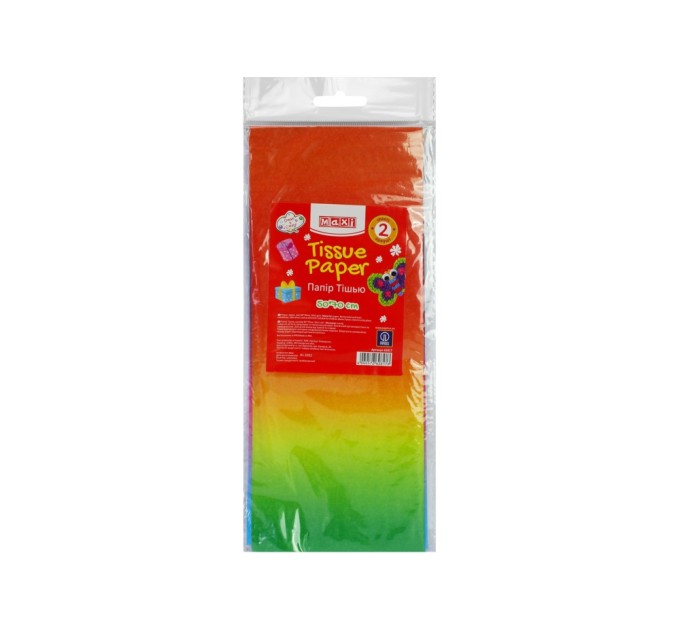 Папір тішью, 20г/м, 2 аркуші 50*70 см Rainbow