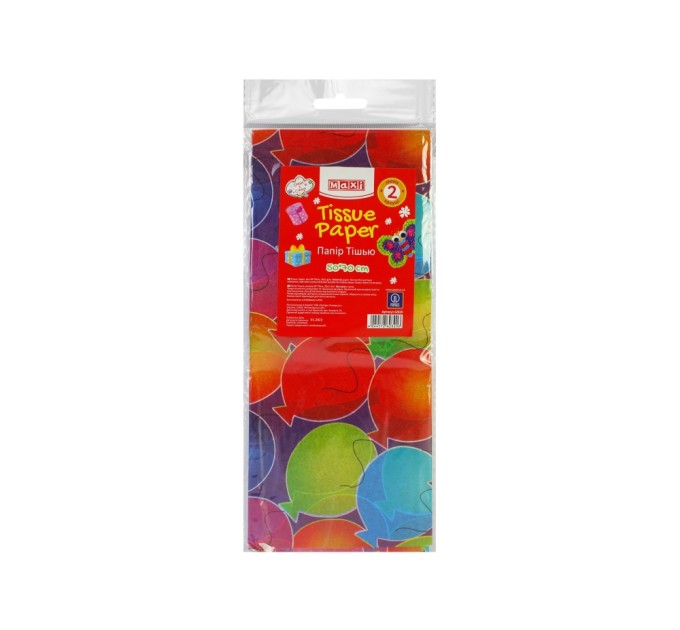 Папір тішью, 20г/м, 2 аркуші 50*70 см Balloons