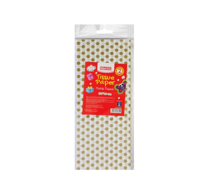 Папір тішью, 20г/м, 2 аркуші 50*70 см Golden Dots