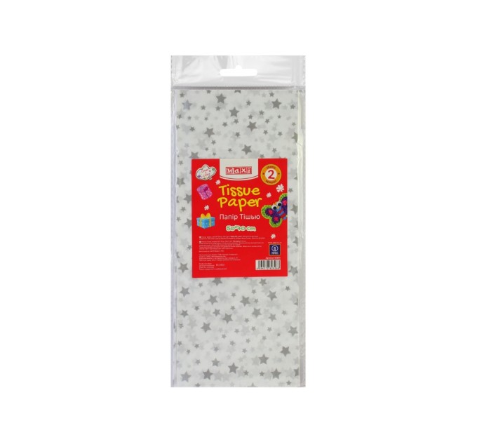 Папір тішью, 20г/м, 2 аркуші 50*70 см Silver Stars